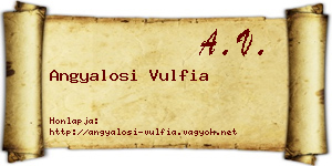 Angyalosi Vulfia névjegykártya